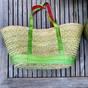 Natural Raffia tote bag - pistachio